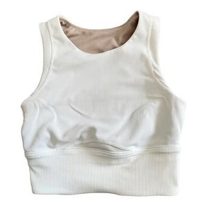 Lululemon White Kick Serve Bra Texture Size 4